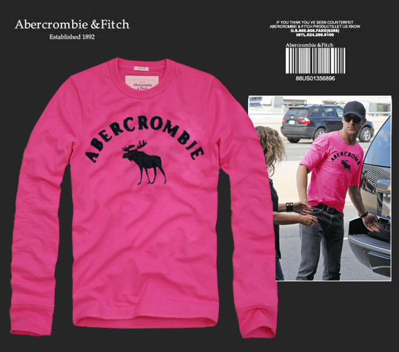 Abercrombie Fitch Hombres De Cuello Redondo Con Gente Fotos Largo Remera AF6019